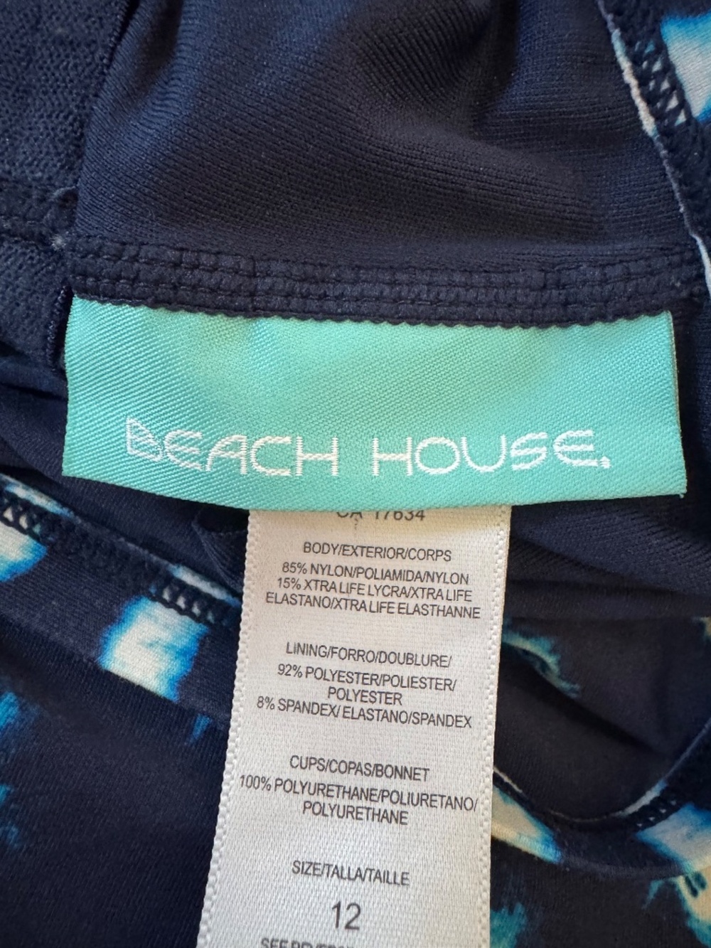 Beach House Floral Tiered Ruffle Tankini Top Size 12 - Picture 5 of 8
